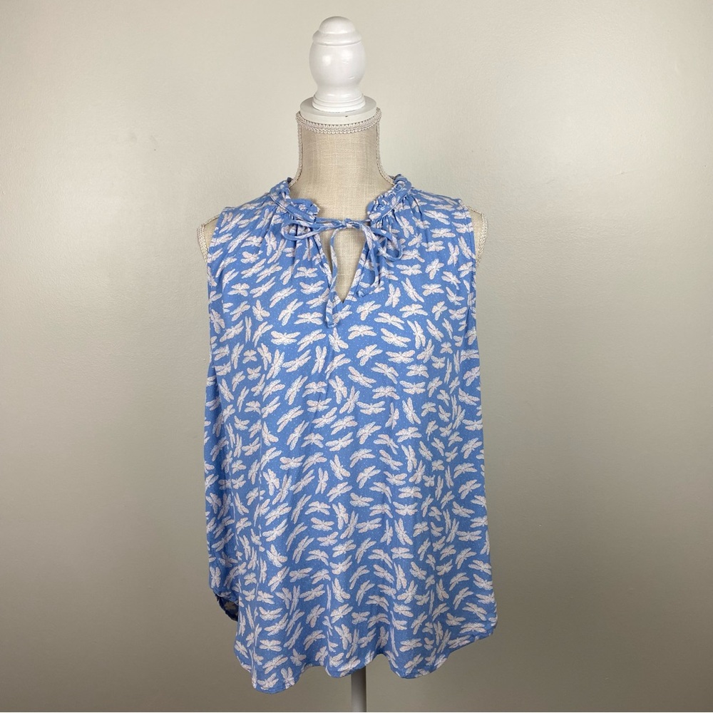 Loft Baby Blue Dragonfly Tank Top
